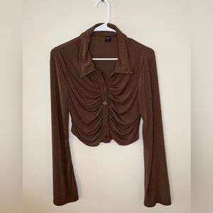 Ruched long sleeve top